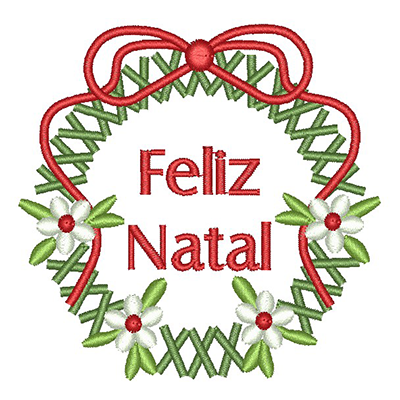 Matriz de matriz Matriz De Bordado Guirlanda Feliz Natal 8 Cm